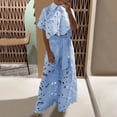 thumbnail image 4 of Idoravan Two Piece Sets for Women Outfit Women's Solid Color Hollow Cardigan Top Wide Leg Pants Two-Piece Set Short Sleeved Lapel Set, 4 of 6