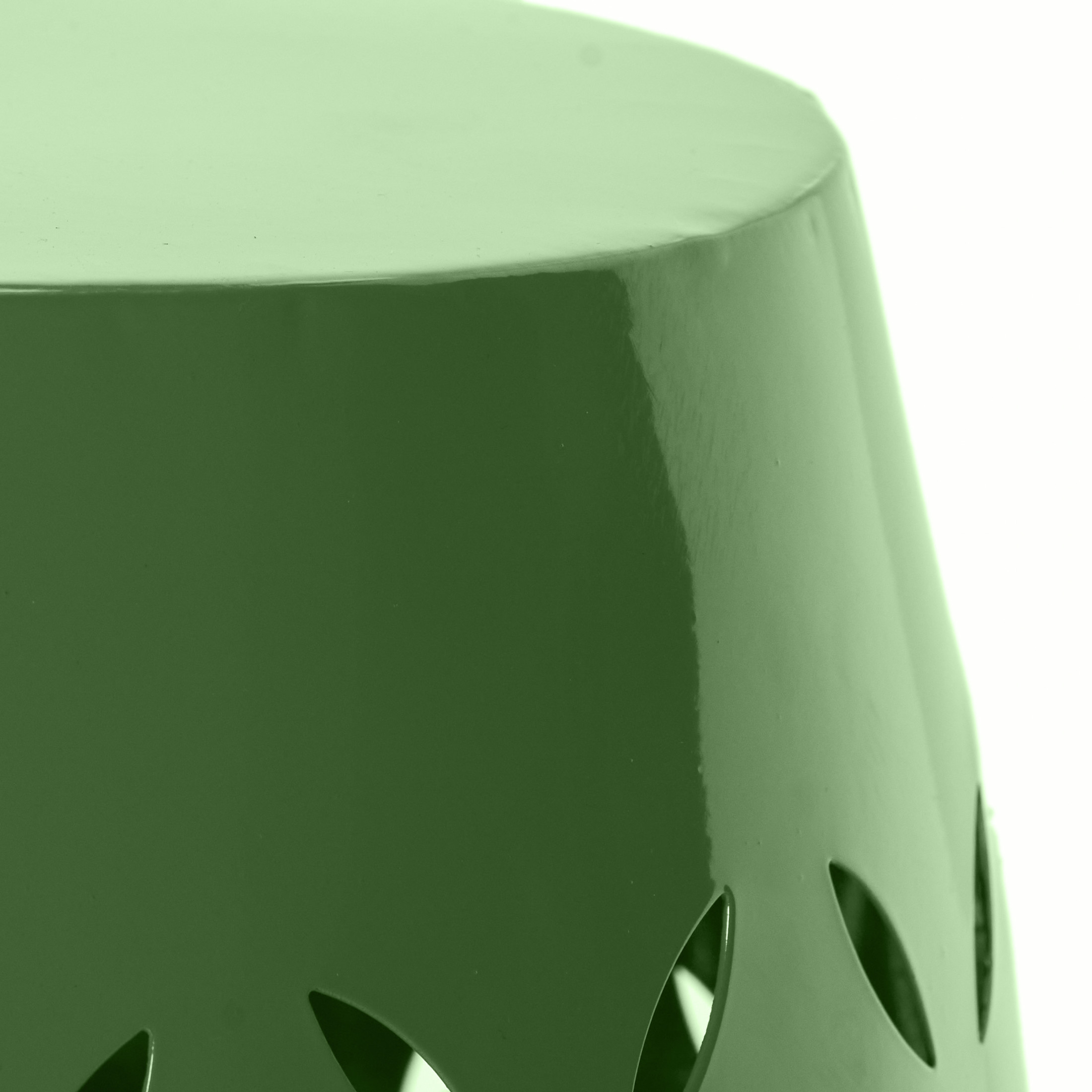 Christopher Knight Home 12" Outdoor Iron Side Table, All-Metal Barrel Accent Patio End Table, Green