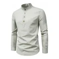 thumbnail image 1 of Camisa Slim Fit Cuello Mao Manga Larga Hombre Vestir Casual, 1 of 6