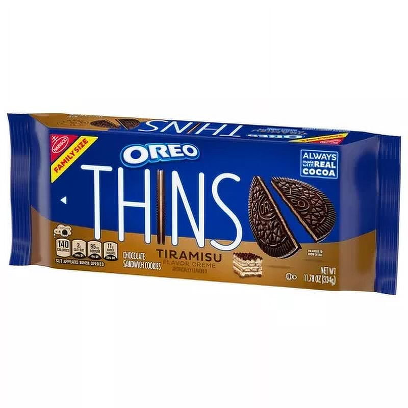 Oreo Thins Tiramisu Cookies Family Size 11.78oz Pack of 2