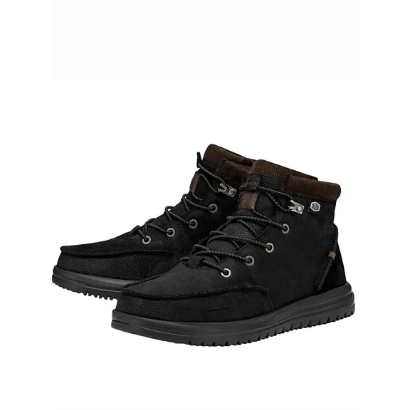 Hey Dude Bradley 40189-001 Boot Men 11 Black Leather Ankle Moc Toe Casual TF6270