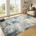 thumbnail image 3 of BERTHMEER 3'x5' Small Abstract Washable Area Rugs for Bathroom Bedroom Entryway Kitchen Rugs Non Slip Modern Dorm Office Contemporary Distressed Rugs, Blue Multicolor, 3 of 4