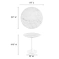 thumbnail image 6 of Modway Lippa 20" Round Modern Artificial Marble/Metal Side Table in White, 6 of 7