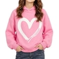 thumbnail image 2 of Squevariel Hooded Sweatshirts for Girls Heart Graphic Long Sleeve Sweatshirt Casual Pullovers for 1-10Y, 2 of 6