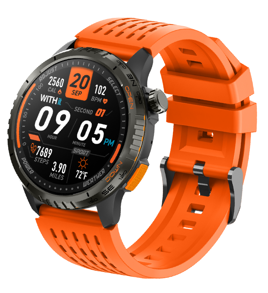 WITHit Zetta Series Smartwatch, 1.43" Full Touch Amoled Screen, Unisex