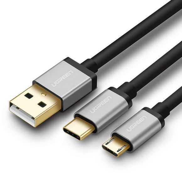 UGREEN USB Y Splitter Cable USB to USB Typec & Micro USB Cable