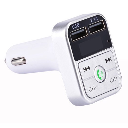 Kit De Coche compatible Con Bluetooth Transmisor FM Manos Libres Estilo Reproductor De Música MP3 TF Flash Music 5V 2.1A Cargador USB 12V-24V huangjie unisex