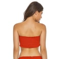 thumbnail image 3 of PilyQ RED Lust Reversible Smocked Lace-up Bandeau Swim Top, US D, 3 of 11