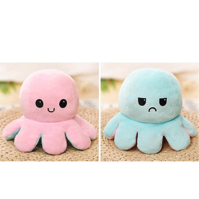Muñeco pulpo de peluche con tapa de doble cara para niños