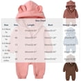 thumbnail image 3 of ZyeKqe Newborn Rompers Full Zipper Hooded Long Sleeve Cotton Casual Comfy Fall Winter Warm Loungewear Jumpsuits for Toddlers(6-9 Months,Red), 3 of 9