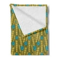 thumbnail image 2 of Yellow and Blue Soft Flannel Fleece Throw Blanket, Agriculture Theme Wheat and Cornflower Blossom Autumn Harvest, Cozy Plush for Indoor and Outdoor Use, 50" x 60", Earth Yellow and Aqua, by Ambesonne, 2 of 5