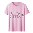 thumbnail image 3 of Tops de Cuello Alto para las Mujeres Amante Impreso Camiseta Cuello Redondo Manga Corta, Poliéster Spandex, 3 of 7