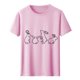 thumbnail image 4 of Tops de Cuello Alto para las Mujeres Amante Impreso Camiseta Cuello Redondo Manga Corta, Poliéster Spandex, 4 of 7