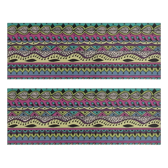 Kitchen Rugs Sets Of 2,Colorful Ethnic Pattern Anti Fatigue Kitchen Mat Rugs Non Slip Washable,Decorative Kitchen Floor Mats for Kitchen,Sink,Laundry,17"X47"