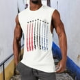 thumbnail image 4 of kpoplk Men's 4th of July USA Flag Tank Tops 3D Printed American Flag Sleeveless Muscle Tank Tops Mens Shirt for Workout Gym Jogging White,M, 4 of 4