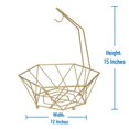 thumbnail image 2 of Kitchen Details 23377-SGOLD Geode Fruit Basket with Banana Tree, Satin Gold, 2 of 4