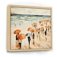 thumbnail image 2 of Designart "Tranquil Beach Day with Orange Umbrella I" Beach Framed Wall Art - Orange Beach People Hallway Framed Wall Art Decor, 2 of 6