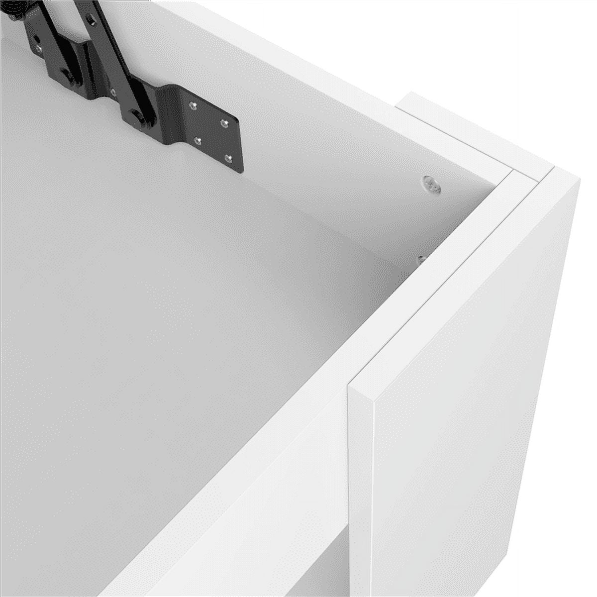Renwick 39in Modern Wood Lift up Top Coffee Table with Storage Shelf, White
