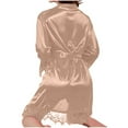 thumbnail image 4 of Clearance Sale Lightweight Robe for Women Kimono Robes Short Bamboo Bathrobe Soft Sleepwear Ladies Loungewear Brown L, 4 of 4