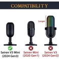 thumbnail image 2 of SOULWIT 2Pcs Microphones Pop Filter for Razer Seiren V3 Mini USB, Protective Mic Cover Windscreen Foam - Black, 2 of 7