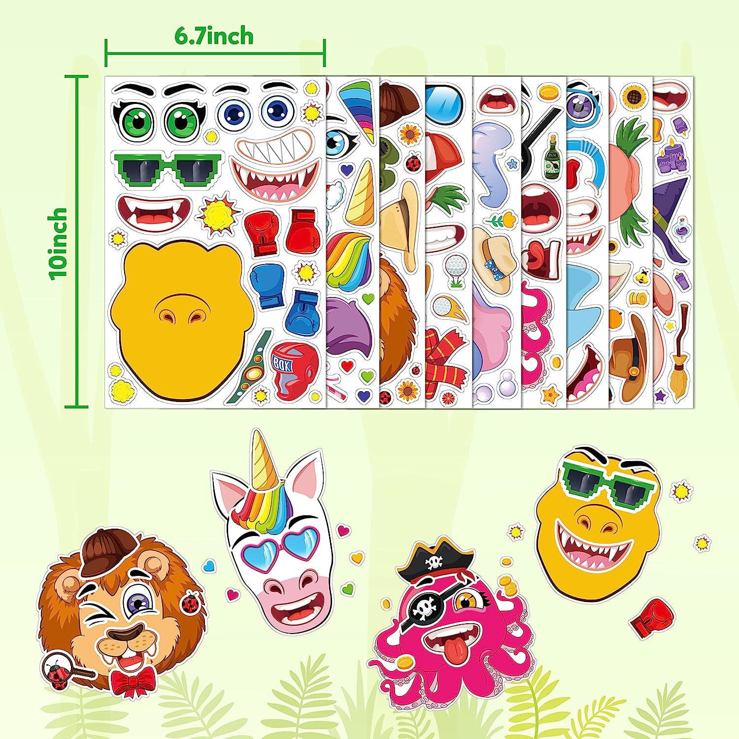 SEWACC 4 Sheets Rainbow Face Sticker Sports Running Party