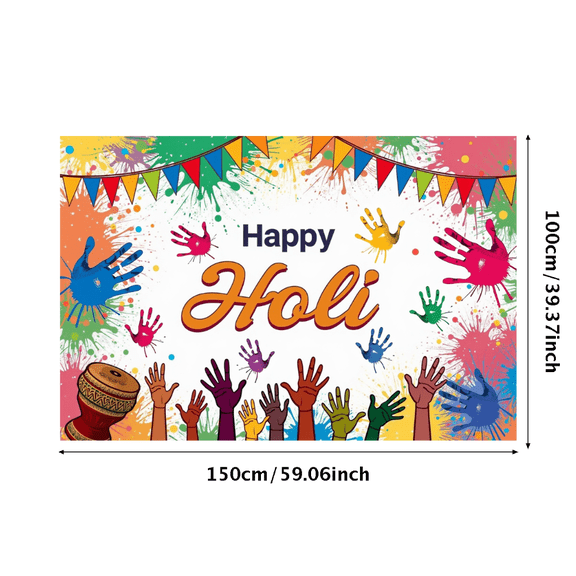 LUUFILx Colorful Splatter Design Holi Festival Banner Background Party Decorations Backdrop