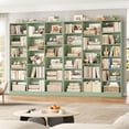 thumbnail image 3 of Homfa Triple Row 6-tier Bookshelf, 74 in Tall Bookshelf with 17 Open Display Shelves, Large Bookcase for Office Living Room, Green, 3 of 9