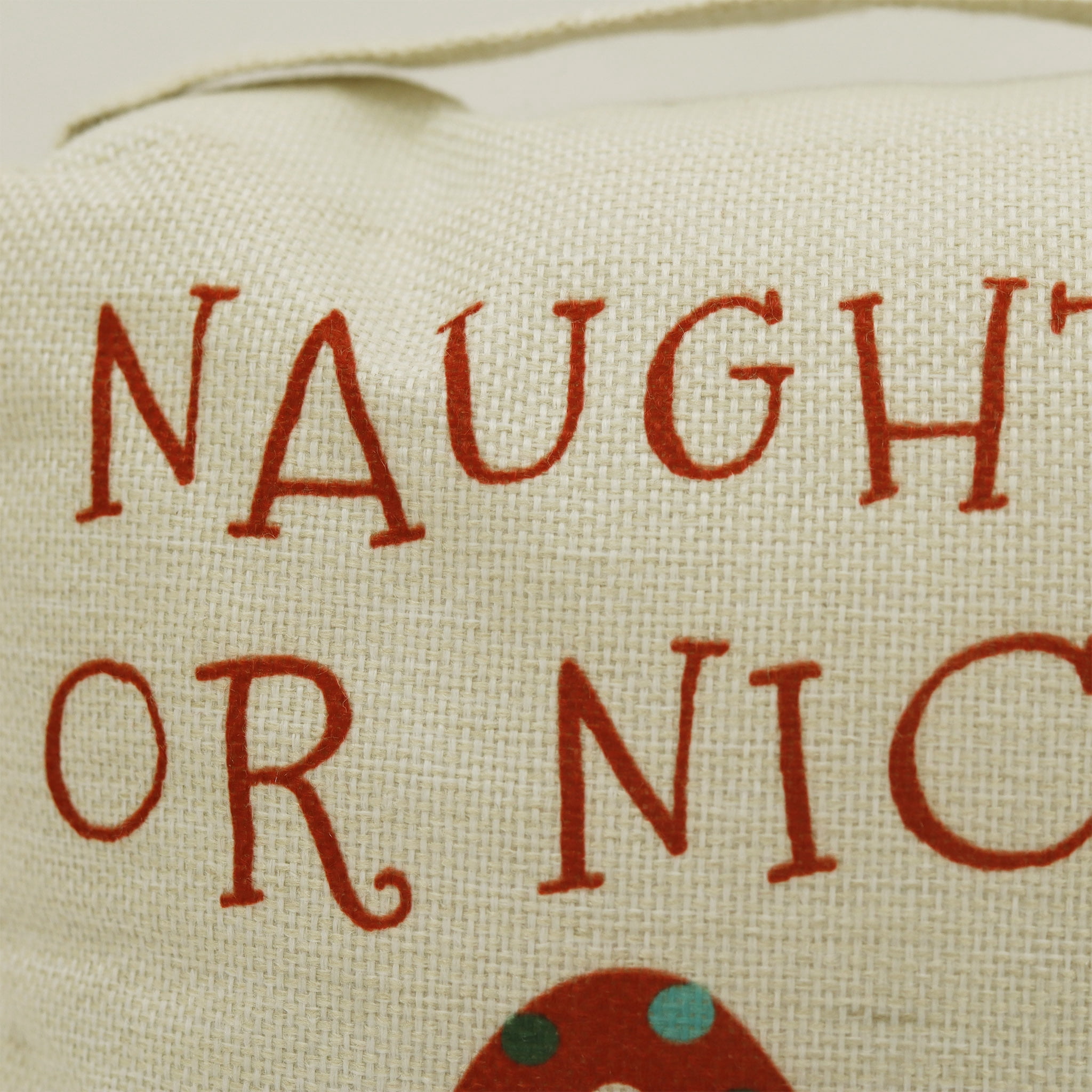 Parisloft Christmas Fabric Door Stop with Handle - Naughty or Nice, Christmas Decor