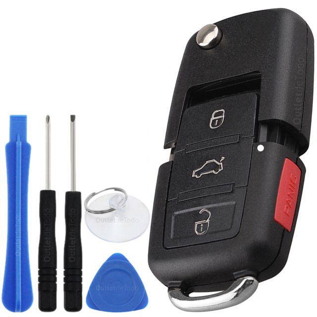 Carcasa OutletdeTodo Compatible para Llave Control Volkswagen Jetta Golf VW A4 Mk4 Luz Led Central 4 Botones