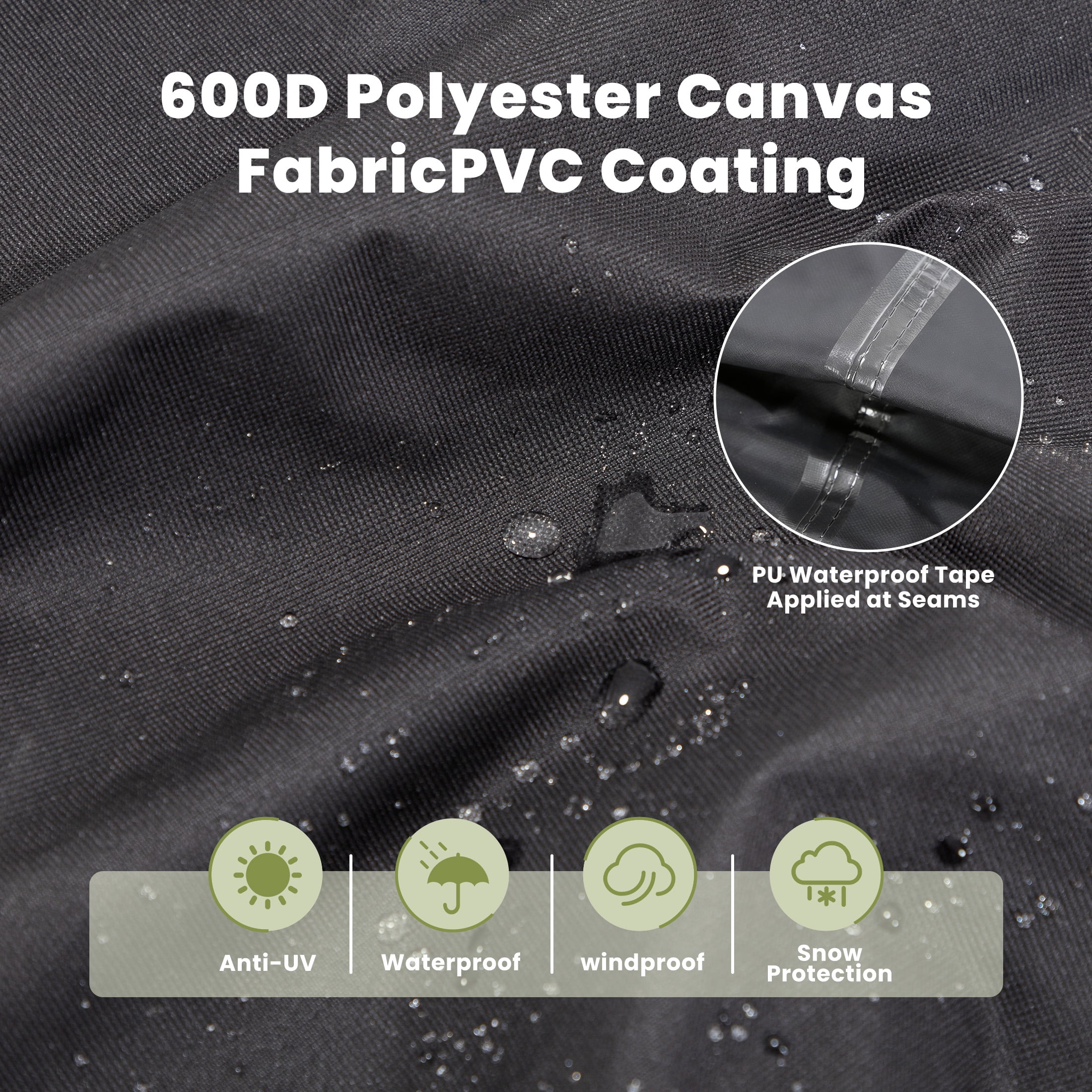 EDX Heavy Duty Patio Couch Cover, Waterproof UV-Resistant for Outdoor Sofa & Rectangular Furniture Set, 108" x 82" x 28"