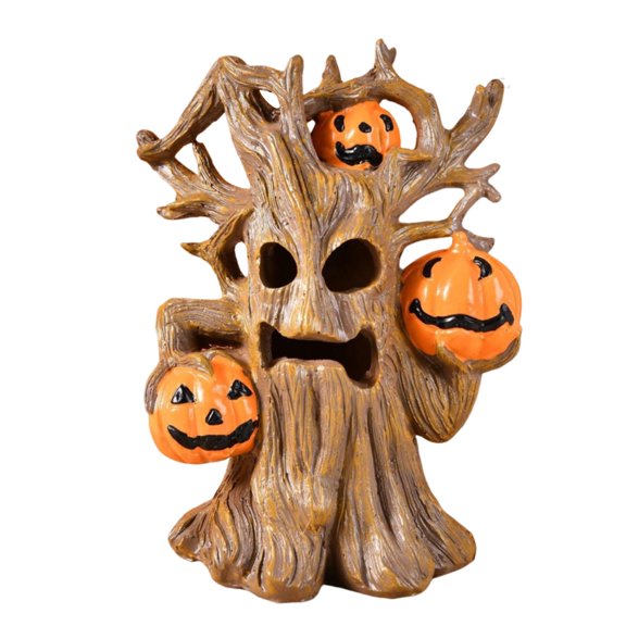 Halloween Statue Pumpkin Tree Monster Sculpture Resin Indoor Outdoor Decor for Living Room Yard Farmhouse