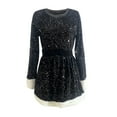 thumbnail image 4 of oqasdz Christmas Dresses for Women Elegant Velvet Bunny Dress with Sparkling Sequin Details for Festive Party Holiday Celebrations Attire, 4 of 4