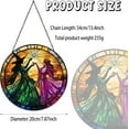 thumbnail image 2 of Wicked Sun Catcher Stained Glass Window Hanging Musical Movie Fan Gifts for Women Wicked Merch Wall Decor Handmade Sun Catcher Decoration for Garden Home Housewarming Gifts, 2 of 5