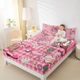 thumbnail image 4 of Homewish Cowhide Print Cowgirl Boot Twin Sheet Sets,Pink Classic Checkered Twin Fitted Sheet,Country Horseshoe Flat Sheet For Girls Kids,Breathable Home Decor,3-Piece, 4 of 7