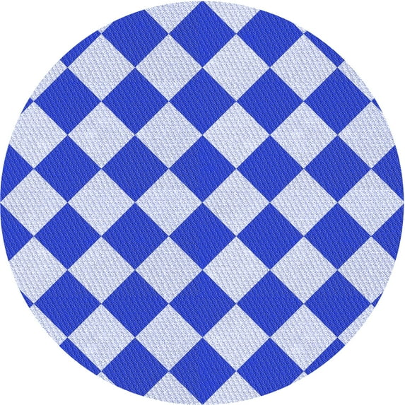 Ahgly Company Indoor Round Patterned Blue Orchid Blue Area Rugs, 7' Round