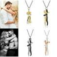 thumbnail image 5 of Day Embrace Chain Necklace Fashion Unisex Couple Hugging Pendant Love Snuggle Hug Jewelry Gift for Women Men Lovers, 5 of 15