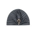 thumbnail image 5 of Mikilon Women New Elastic Neck Caps Solid Color Fringe Hats Indian Style Gemstone Decoration Hat, 5 of 5
