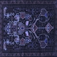 thumbnail image 1 of Ahgly Company Machine Washable Indoor Square Persian Blue Traditional Area Rugs, 3' Square, 1 of 4