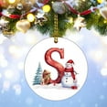 thumbnail image 4 of CuiLiyq 26 Initial Letters Christmas Tree Pendant, Xmas Round Ornaments with Rope Personalized Monogram Decorations, for Christmas Party Gifts DIY Decor (Acrylic, Letter-S), 4 of 5