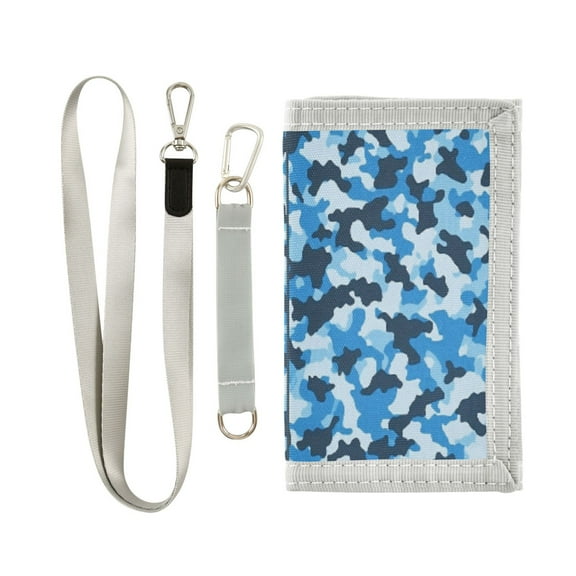 Men's and Women's Wallets Stylish and Functional Wallet Novelty Wallets Perfect Gift for All Occasions Blue Camouflage Pattern