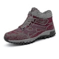 thumbnail image 1 of Waterproof Non-slip Thick Fur Wedge Suede Winter Shoes For Women, 1 of 2