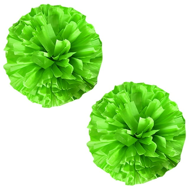 2 Pack Cheerleading Pom Poms with Baton Handle for Team Spirit Sports Dance Cheering Kids Adults