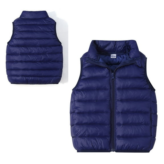 Kids Girls Boys Puffer Vest Boys Vest Stand Collar Lightweight Water-Resistant Zip Up Cute Vest Sleeveless Outerwear Vests 8-9 Years