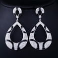 thumbnail image 5 of Silver Plated Cubic Zirconia Women Costume Black Snake Print Long Drop Earrings, 5 of 9