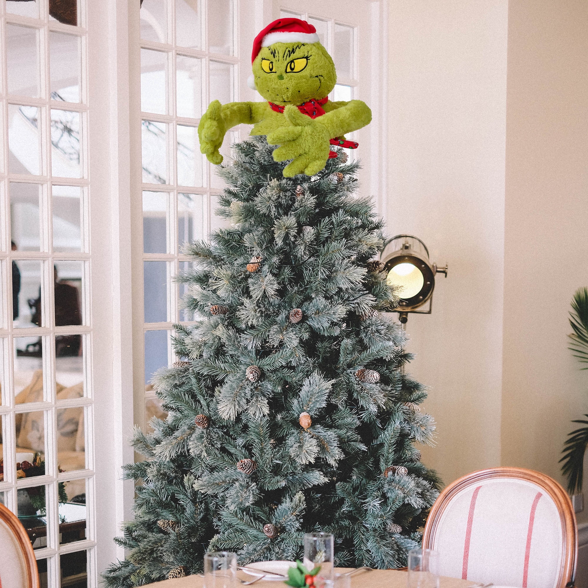 Grinch Tree Hugger With Wrap‑Around Arms – Holiday Character Accent