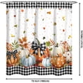 thumbnail image 7 of Fall Thanksgiving Shower Curtain 72x72 Inch Autumn Pumpkin, Harvest, Thanksgiving Bathroom Curtains Set with Hooks, 7 of 7