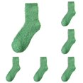thumbnail image 2 of LxrBlank Fuzzy Socks for Women 5 Pairs Fun Fuzzy Socks Coral Socks Casual Winter Warm Crew Socks Fluffy Fall Socks Women Green One Size, 2 of 9