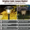 thumbnail image 4 of 8 Pack Solar Pathway Lights Outdoor Powered Light Christmas Gift Waterproof Glass High Lumen for Garden Landscape Path Yard Walkway Patio Driveway Outside White Color Changing Black, 4 of 4