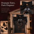 thumbnail image 3 of Halloween Decor Giant Black Bow Halloween Decor, 47 Inch Hanging Bow for Wall Mantle Front Door Window- Indoor Halloween Party Hanging Decoration, 3 of 13
