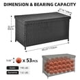 thumbnail image 5 of Dextrus Outdoor Water-Resistant 170 Gallon Wicker Deck Box, Black, 5 of 11